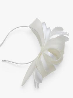 Jon Richard Medium Feather Bow Fascinator - view 2, Natural