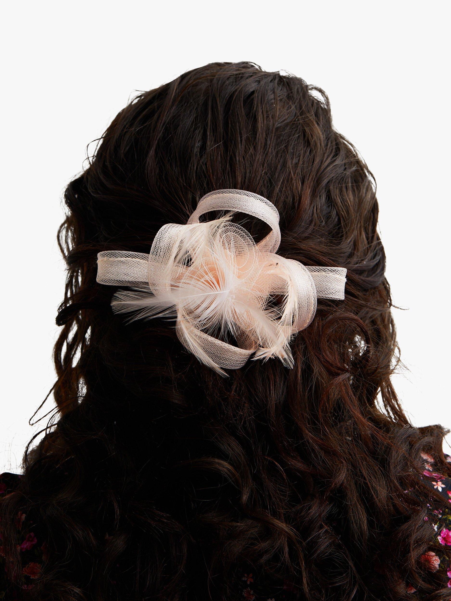 Product image 3 of 5, which shows Jon Richard Small Hair Clip Fascinator, Pink