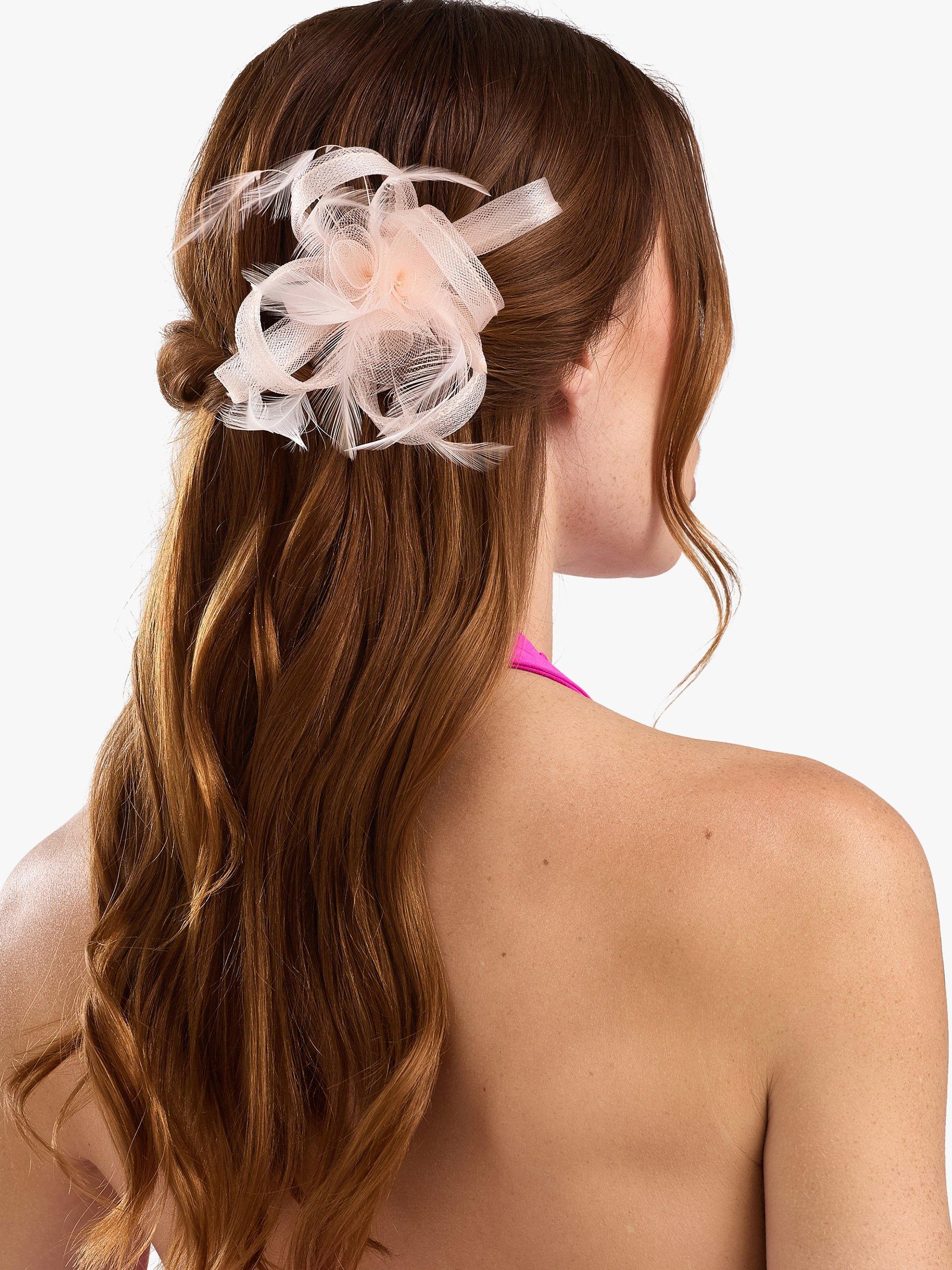 Product image 4 of 5, which shows Jon Richard Small Hair Clip Fascinator, Pink