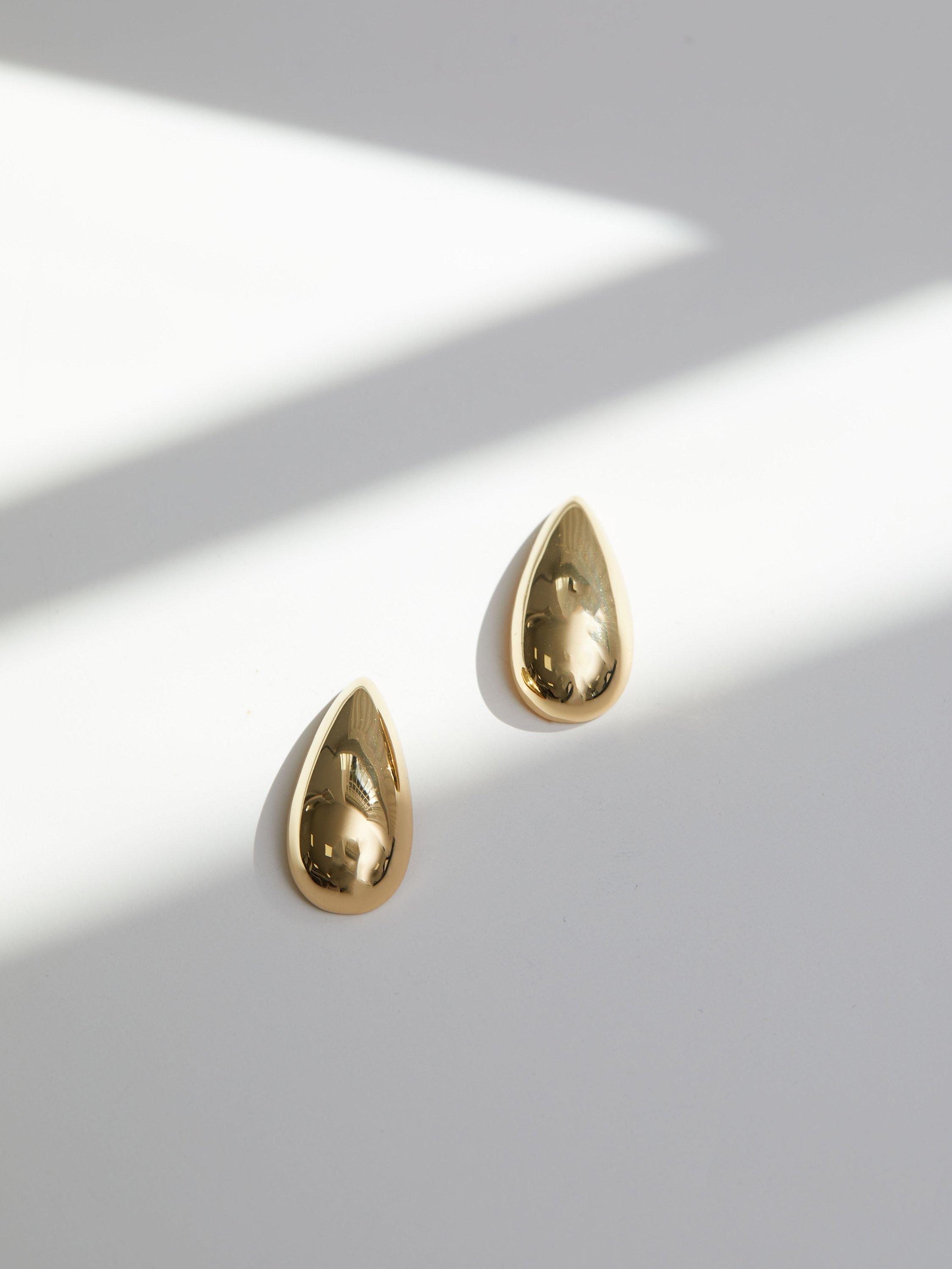 Jon Richard Polished Tear Drop Earrings, Gold