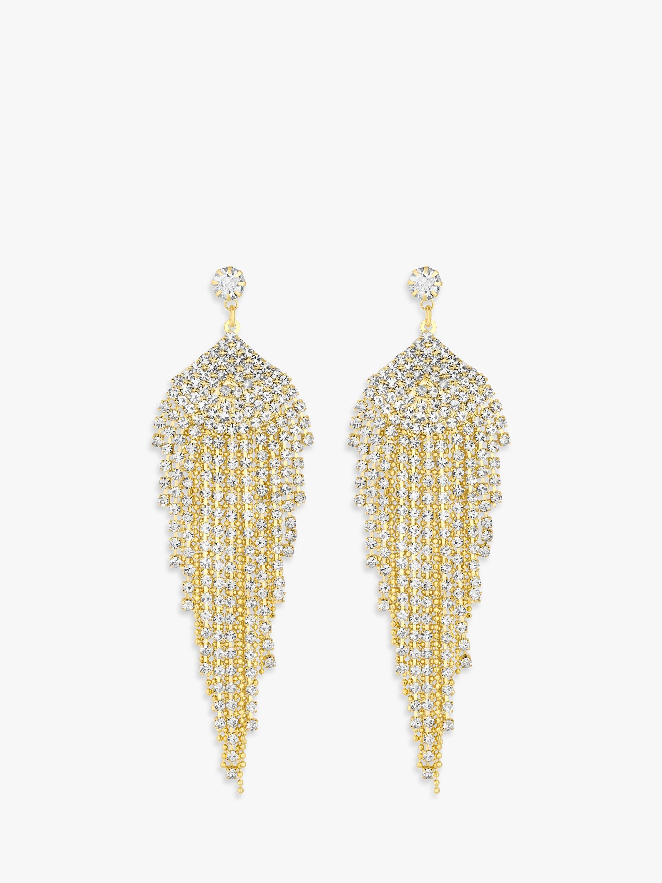 Jon Richard Crystal Statement Diamante Earrings, Gold