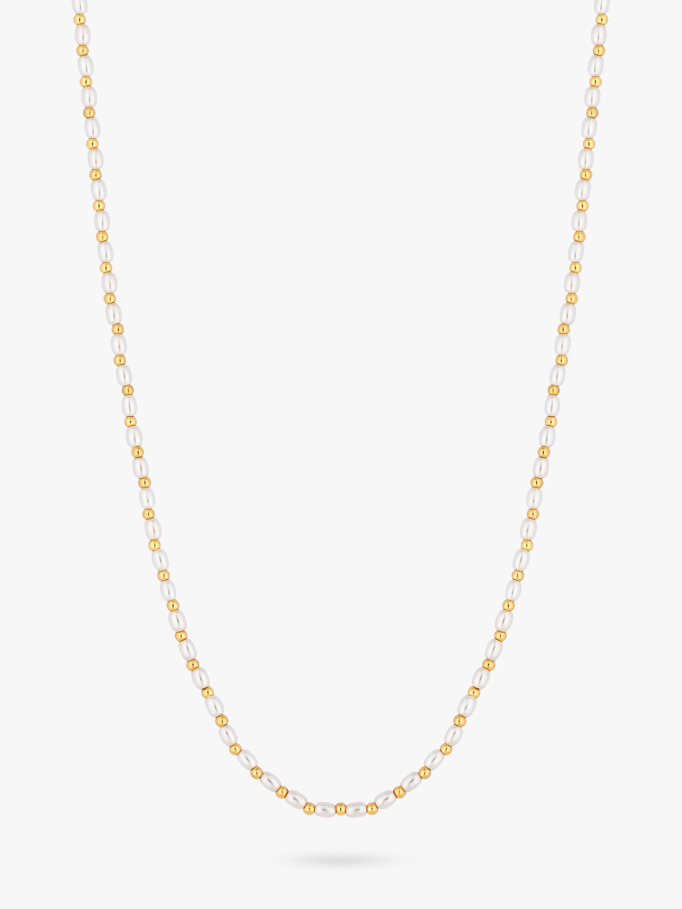 Product image 2 of 2, which shows Jon Richard Cream Seed Pearl Necklace, Natural