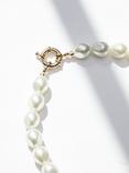 Jon Richard Gold Plated Round Pearl Station Drop Necklace, Gold/Cream