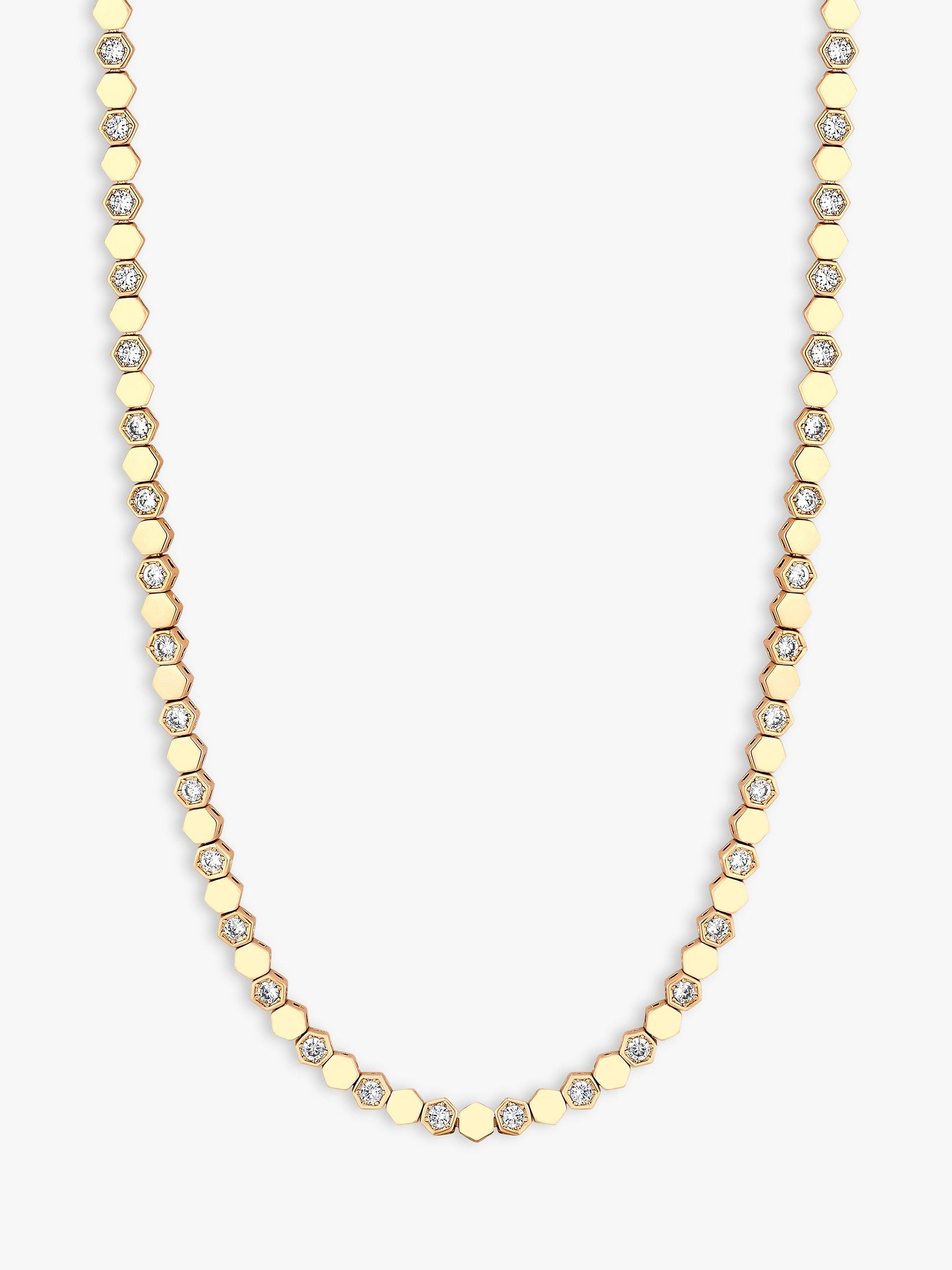 Jon Richard Cubic Zirconia Tennis Necklace, Gold