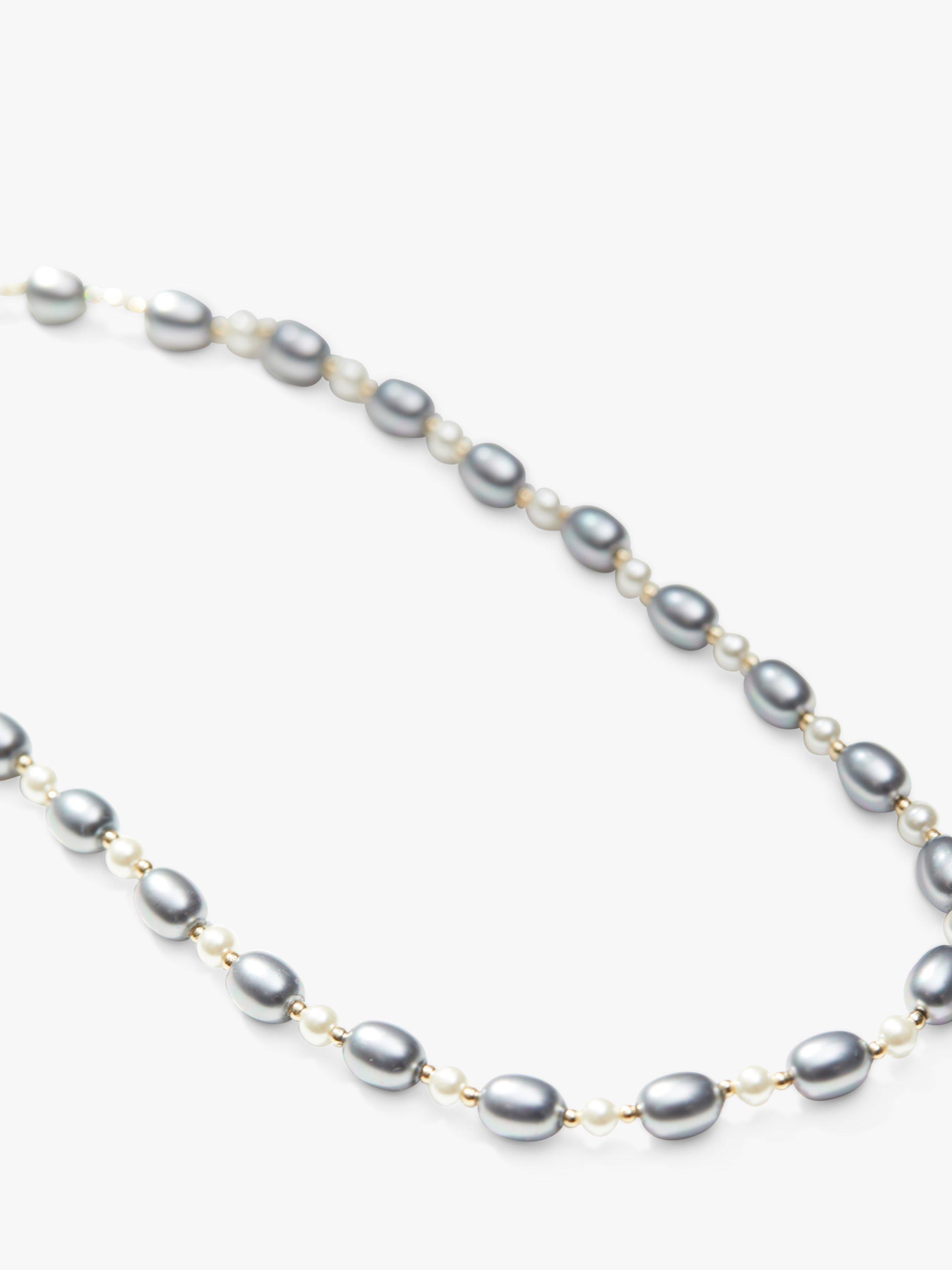 Jon Richard Blue Pearl Necklace, Gold/Blue