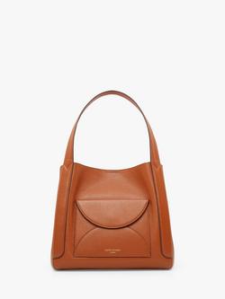 Jasper Conran London Darcey Three Section Leather Hobo Bag, Tan