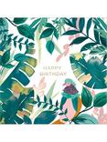 John Lewis Contemporary Bird in Foliage Birthday Card