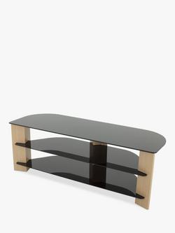 AVF Varano 1300 Corner TV Stand for TVs up to 65", Oak/Black Glass, Oak/Black Glass