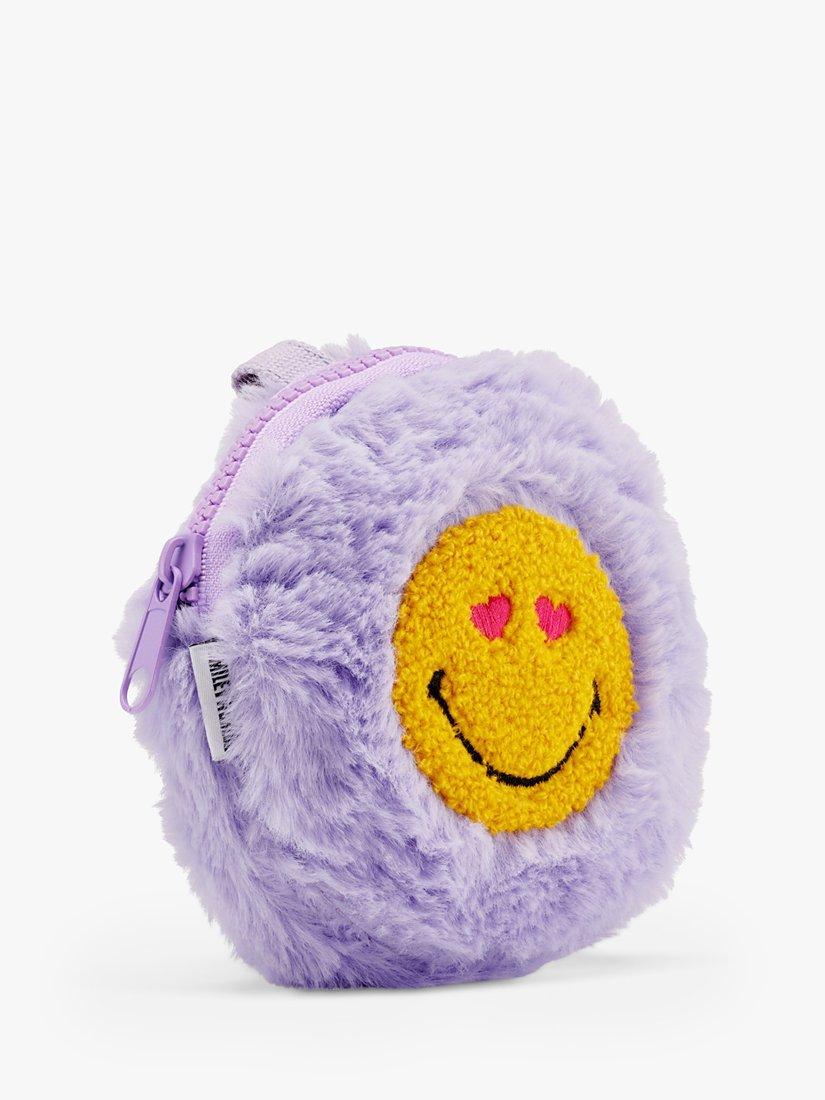 Small Stuff Kids' SMILEYWORLD®️ Faux Fur Purse Keyring, Lilac