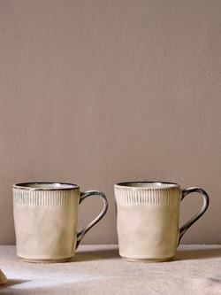 Nkuku Malia Stoneware Mug, Set of 2, 380ml, Cream - view 2, Cream