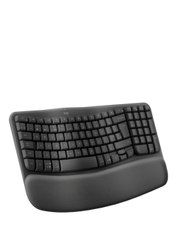 Logitech Wave Keys Wireless Ergonomic Keyboard, Graphite, Graphite