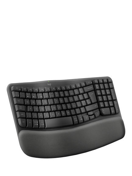 Logitech Wave Keys Wireless Ergonomic Keyboard, Graphite, Graphite