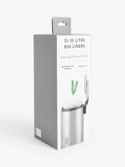 John Lewis Bin Bags, 25-35L, Pack of 20 - view 2, White