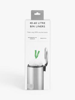 John Lewis Bin Bags, 40-60L, Pack of 20, White