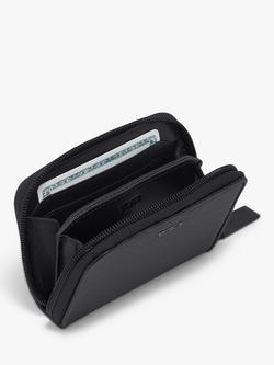TUMI Nassau Leather Zip Around Card Case, Black - view 2, Black Embossed
