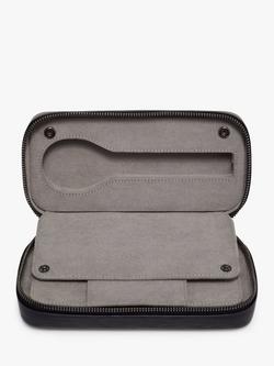 TUMI Nassau SLG Travel Leather Watch Case, Black Embossed - view 2, Black Embossed