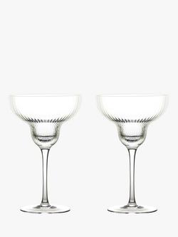 Anton Studio Designs Empire Margarita Cocktail Glass, Set of 2, 400ml, Clear, Clear