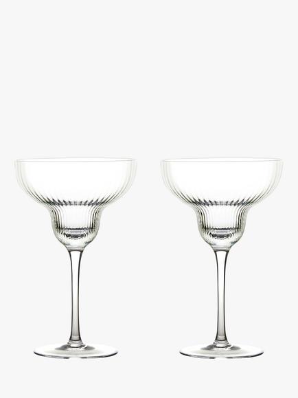 Anton Studio Designs Empire Margarita Cocktail Glass, Set of 2, 400ml, Clear, Clear