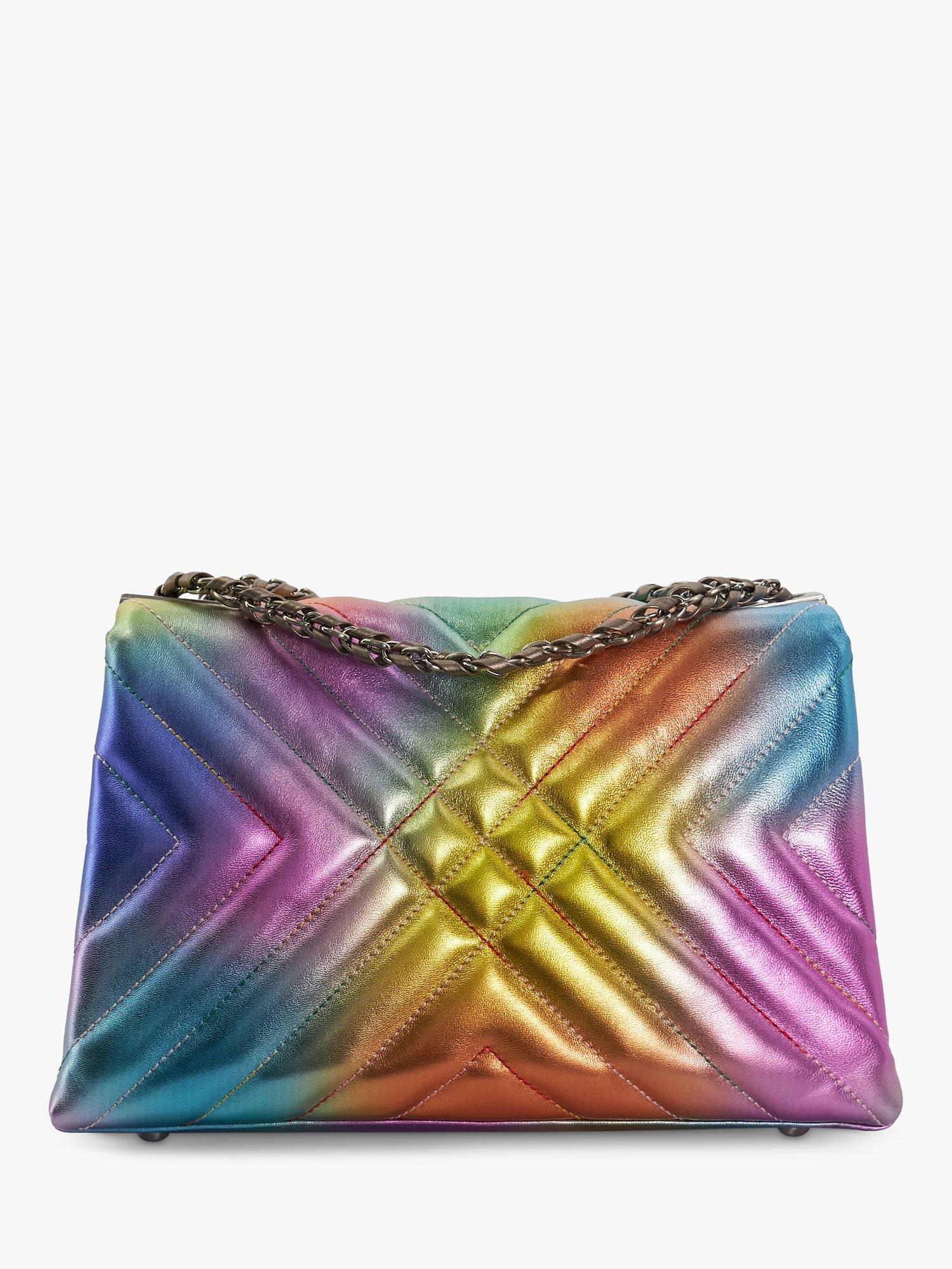 Product image 2 of 3, which shows Dune Regent Leather Quilted Shoulder Bag, Multi