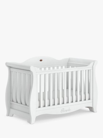 Boori Sleigh Royale Cotbed, White, White/Oak