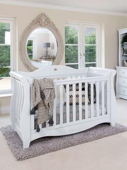 Boori Sleigh Royale Cotbed, White - view 2, White/Oak