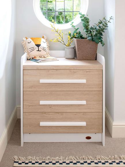 Boori Neat 3 Drawer Chest, White/Oak - view 2, White/Oak