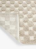 John Lewis Textured Checkerboard Bath Mat, Putty