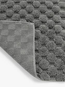 John Lewis Textured Hexagon Bath Mat - view 2, Silver Grey