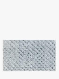 John Lewis Textured Hexagon Bath Mat, Pale Pacific