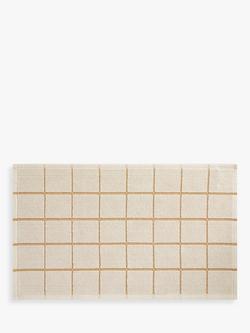 John Lewis Open Check Bath Mat, Caramel
