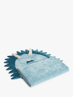 John Lewis Kids' Dino Hooded Towel, Blue/Multi - view 2, Multi