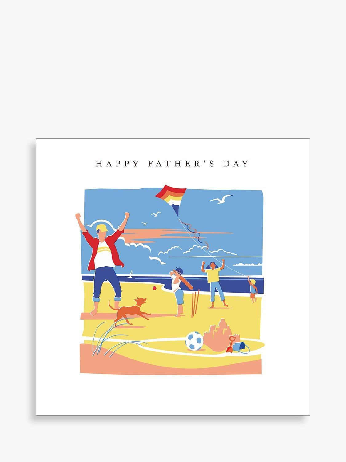 Woodmansterne Playing Cricket on the Beach Father's Day Card