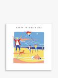 Woodmansterne Playing Cricket on the Beach Father's Day Card