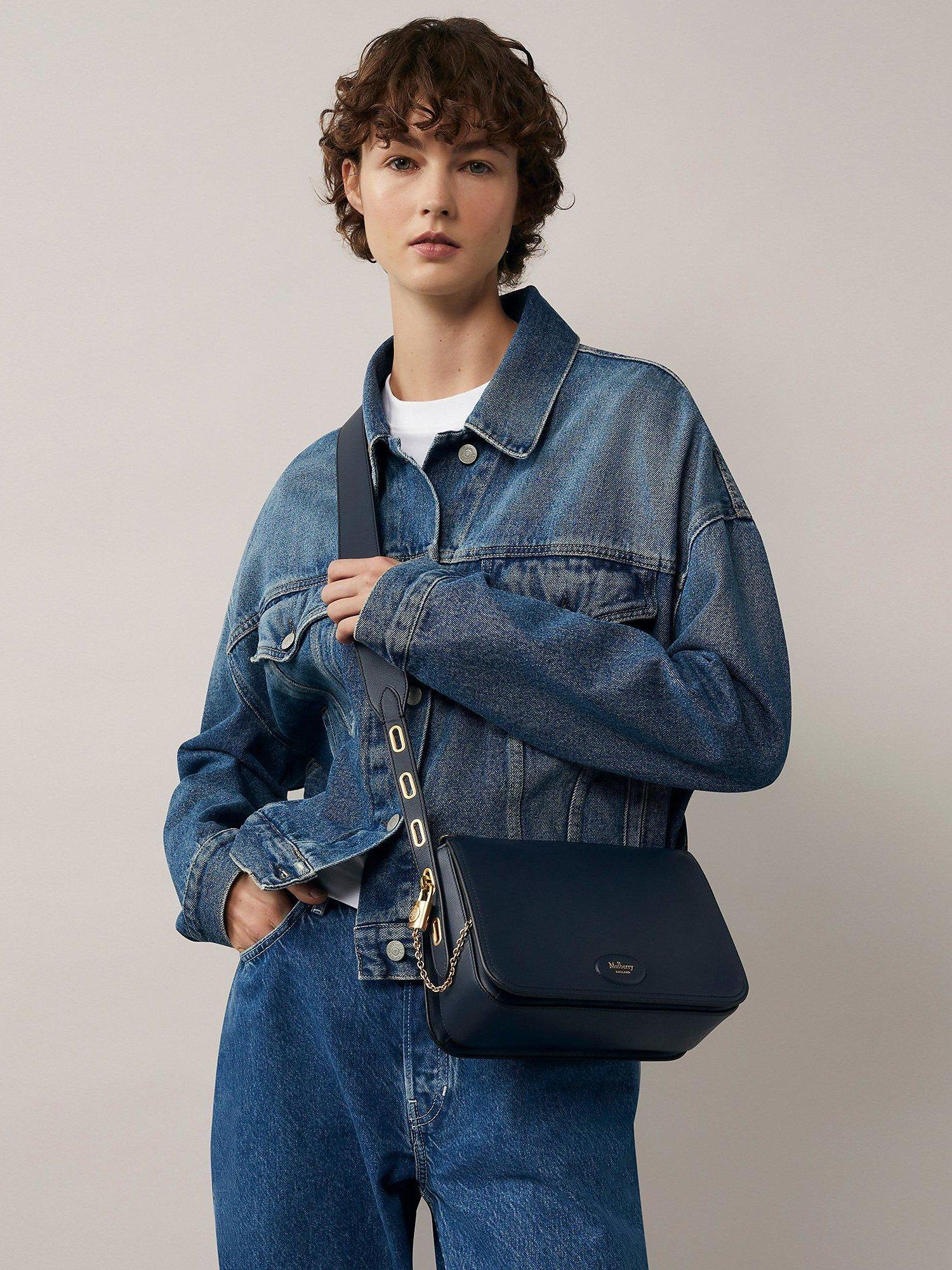 Product image 6 of 6, which shows Mulberry Billie Micro Classic Grain Leather Cross Body Bag, Night Sky
