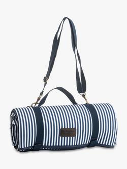 Navigate Three Rivers XL Striped Picnic Rug, Navy - view 2, Navy