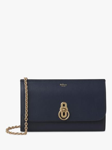 Mulberry Amberley Micro Classic Grain Leather Clutch Bag, Night Sky
