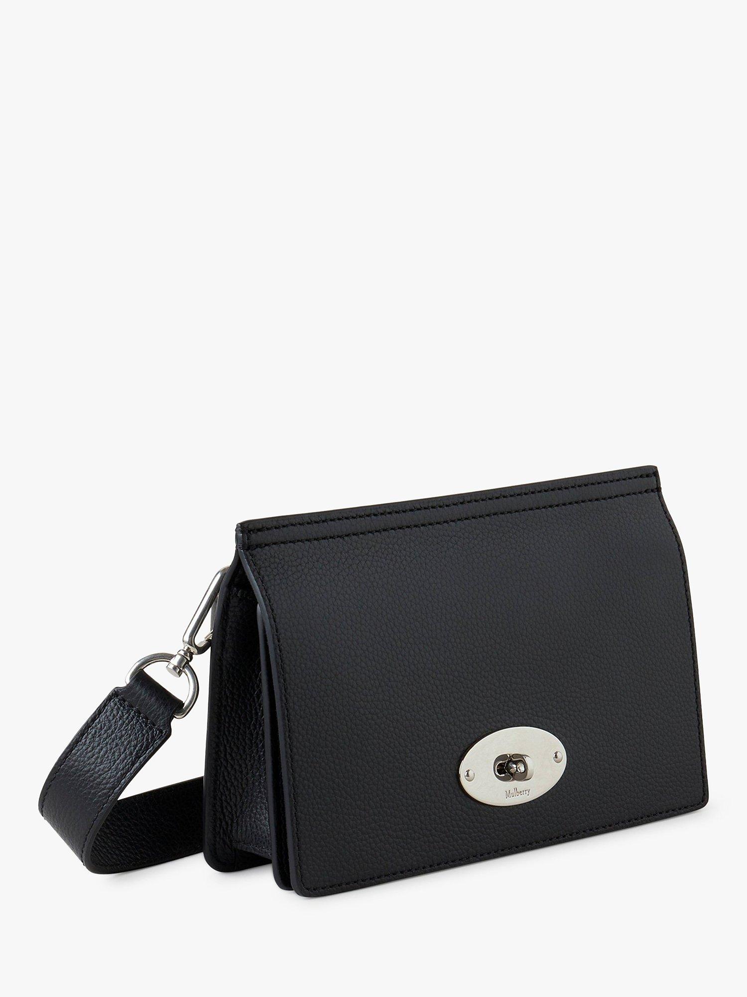 Mulberry Black Leather fashion Flap Crossbody