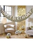 Ginger Ray Gold/Neutrals Happy Birthday Fringe Bunting, L1.75m