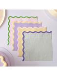 Ginger Ray Pastel Wave Paper Napkins, Pack of 16