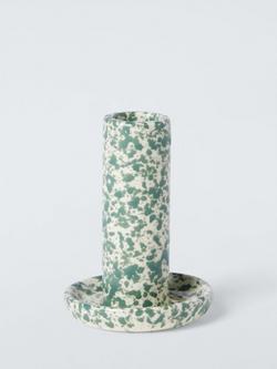 John Lewis Speckle Dinner Candlestick Holder, Green, Green