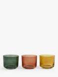 John Lewis Spring Glass Tealight Holders, Pack of 3, Multi