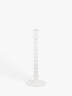 John Lewis Glass Bobbin Candlestick Holder, Clear