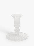 John Lewis Glass Short Bobbin Candlestick Holder, Clear