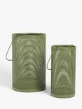 John Lewis Iron Outdoor Lantern, Set of 2, Green