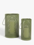 John Lewis Iron Outdoor Lantern, Set of 2, Green