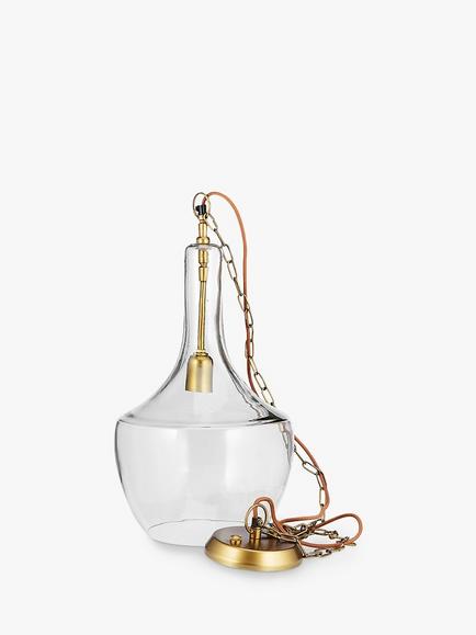 nkuku Agatarla Glass Pendant Ceiling Light, Clear, Clear