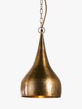 Nkuku Quinn Statement Hammer Metal Pendant Ceiling Light, Metallic