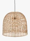 nkuku Noko Wicker Dome Pendant Ceiling Light, Natural
