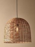 nkuku Noko Wicker Dome Pendant Ceiling Light, Natural