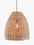nkuku Noko Wicker Conical Pendant Light, Natural